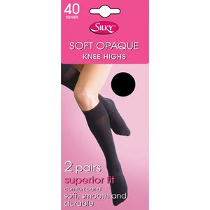 Hodvábne dámske nepriehľadné podkolienky 40 denier, nepriehľadné LW190 (One Size (EUR 36-42)) (Black)