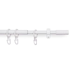 Stilgarnitur Weiß ( Zylinder ) ausziehbar 120-220cm Vorhangstange Ø16mm Komplettstilgarnitur inkl. Befestigungsmaterial, für Gardinen und Vorhänge
