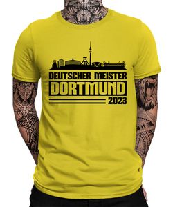 Deutscher Meister 2023 - Dortmund Ruhrpott Fußball Gelb Herren T-Shirt, Gelb, L