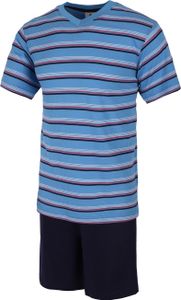KB Herren Schlafanzug kurz Shorty Pyjama T-Shirt 100% Baumwolle Größe XL