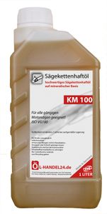 KM 100 (1 Liter) Hochleistungs Sägekettenöl 1 Liter Kanister Kettenöl
