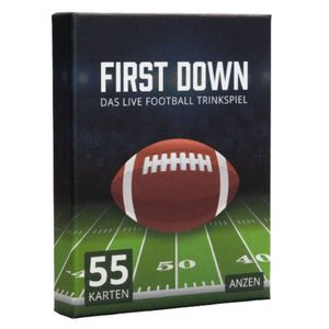 FIRST DOWN - Das Live Football Trinkspiel | Kartenspiel | passend zu American Football Spielen der NFL inkl. Super Bowl | Geschenk für Footballfan
