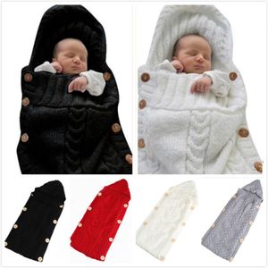 Infant Baby weiß Decke gestrickt Häkeln Warm Swaddle Wrap Schlafsack