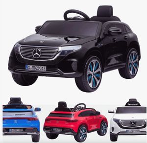 Mercedes Elektro Kinderfahrzeug EQC Schwarz - Leistungsstarke Batterie - Ferngesteuert - Sicher Für Kinder