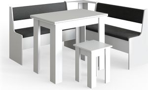 Vicco Eckbankgruppe Roman, 150 x 150 cm mit Tisch, Weiß/Anthrazit Vicco Eckbankgruppe Roman, 150 x 150 cm mit Tisch, Weiß/Anthrazit
