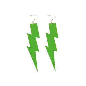 Oblique Unique Blitz Ohrringe für 80s 80er Jahre Motto Party Fasching Karneval Kostüm Damen Ohrstecker - neon grün