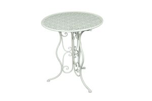 Metalltisch Gartentisch Tisch Kaffeetisch Beistelltisch Metall Weiß Ø60 cm