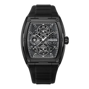 Police Creed Skeleton Herrenuhr mit Silikonarmband