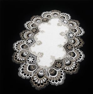 Spitzendecke / Mitteldecke / Tischdecke / Tischwäsche / Tischläufer / Tischdeko / Tafeldecke / Kissen / #8139 / Braun / 30x45
