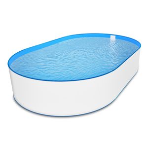 Ovalpool Stahlwandpool weiß Poolfolie blau 0,8 mm Poolset oval 300 x 490 x 120 cm als Einzelbecken