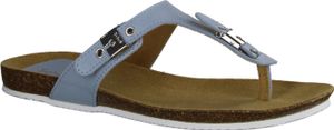 Scholl Bimini Damenschuhe, Zehentrenner, Leder, Light Blue - Damenschuhe Pantolette /  Zehentrenner, Blau, leder