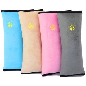 2 Stück Gurtpolster Schlafkissen Nackenstütze für Kinder, Auto Sicherheitsgurt Autositz Kopfkissen Gürtel Pillow Schulterschutz (Grau & Rosa)