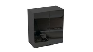 INOBA Hängeschrank - Praktisch Badezimmer Möbel - Badschrank - Badezimmerschrank - Badmöbel mit Glastüren - Aufbewahrungsschrank  ZONE Sammlung