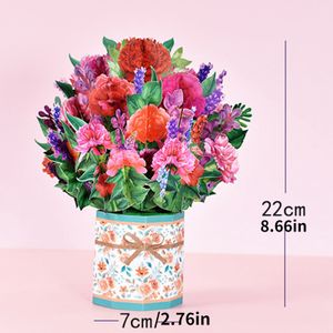 Nelken-Blumenstrauß 3D-Blumen-Grußkarten Pop-Up-Blume Jubiläum Lehrertag Valentinstag Geschenk Grußkarten18:03