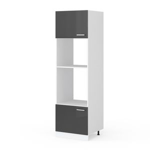 Vicco Mikrowellenschrank R-Line, 60 cm, Anthrazit Hochglanz/Weiß