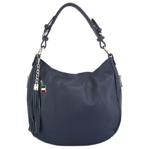 Florence Echtleder Hobo Bag Damen blau Schultertasche Umhängetasche OTF134B