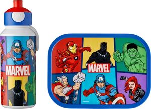 Mepal - Campus Pausenset - Lunchset mit Pop-up Trinkflasche und Brotdose - Avengers