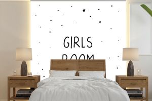 MuchoWow® Fototapete für Wohnzimmer oder Schlafzimmer Wandtapete Vinyl Motivtapete Zitate - Mädchenzimmer - Mädchen - Kind - Sprichwörter - 300x300 cm - Wanddekoration