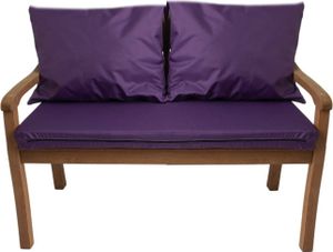 Vankúše na záhradnú lavicu Fialová | Vankúš na sedenie 130x60x7 + opierka chrbta 2x 56x50cm | Vankúše na záhradnú pohovku pre 2 osoby | Vankúše na záhradnú hojdačku