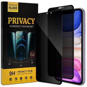Privacy Schutzfolie für iPhone 11 Glas Sichtschutz Anti-Spy Glasfolie 2 Stück