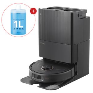 Roborock Qrevo Pro Staubsauger Roboter 7000 Pa, 60°C Heißwasser, inkl. 1L Bodenreiniger, All-in-One-Dock, Hebarem Wischmopp 10mm und FlexiArm, Schwarz