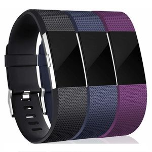 Fitbit Charge 2 Armband 3er-Pack schwarz/blau/lila (S)