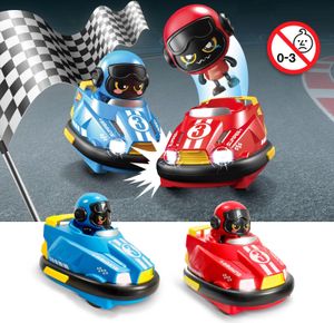 Collision Cars, ferngesteuerte RC-Boxautos, 2 Bumper Car Fahrzeuge in Rot und Blau mit IR-Fernbedienungen, Kinderspielzeug mit bunten Lichteffekten