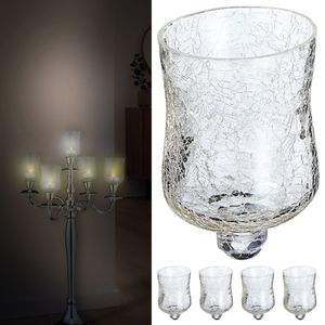 Glasaufsatz 5er Set für Kerzenleuchter 7x10cm Glasgefäß Crackle Design Windlichtaufsatz Teelichthalter