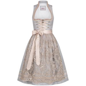 Midi Dirndl Adele in Silber von Marjo Trachten, Größe:40, Farbe:Silber