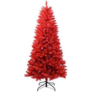 7FT PVC Automatik Baum Feuerfest Künstlicher Weihnachtsbaum Rot