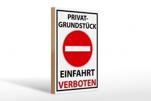 Holzschild Halteverbot 20x30 cm Privat Einfahrt verboten Deko Schild wooden sign