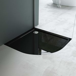 Mai & Mai Duschwanne Duschtasse Faro in Schwarz, Form: Viertelkreis, BTH: 100x100x4cm