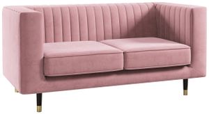 MKS MEBLE Sofa - Moderne Polstersofa - Skandinavische Deko Elmo Loungesofa - Zwei Personen Rosa