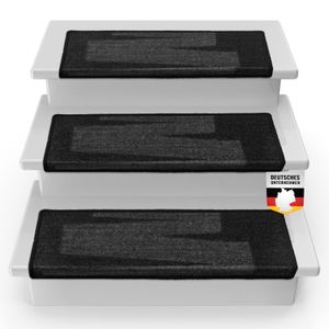 Stufenmatte Via Veneto Stufenteppich für Innenbereiche Schwarz Rechteckig