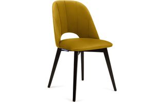 Konsimo Židle "BOVIO", Žlutá, látka/dřevo, moderní, 48x86x44 cm