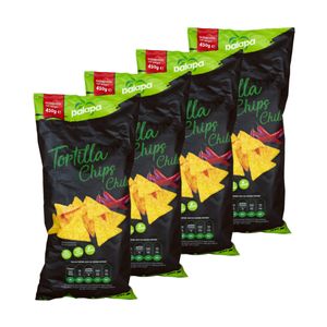 Palapa Tortilla Chips mit Chili Geschmack Maismehl 450g 4er Pack