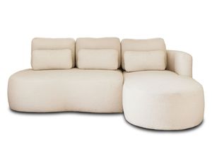 Lisa Design Mahina - 4-Sitzer Ecksofa mit Ecke rechts - Mit Schlaffunktion und Bettkasten - aus Bouclé-Stoff , Beige
