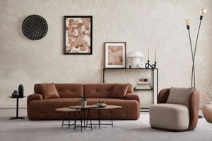 Braun Wohnzimmer Set Exklusive Sofagarnitur 3+1 Sitzer Neuheit 2tlg. JVmoebel