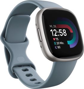 fitbit by Google Smartwatch Damen & Herren Versa 4 by Google, Fitness-Tracker mit GPS Smartwatch (3,4 cm/1,34 Zoll) Telefonfunktion, 6 Tage Akku)
