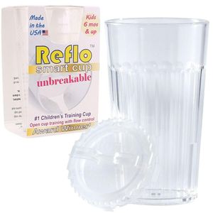 Reflo unzerbrechlicher Trinklernbecher - Schnabeltrainer für Kleinkinder ab 6 Monaten - unzerbrechlicher Trinkbecher für Wasser - Durchsichtiger Trinklernbecher mit einem Fassungsvermögen von 170 ml