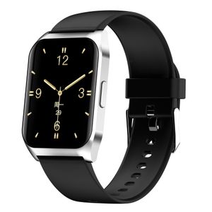 E17 Chytré hodinky s přenosným hudebním přehrávačem Fitness Tracker Monitor srdečního tepu pro muže ženy, stříbrný gumový pásek