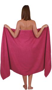 Betz XXL Badetuch 100 x 200 cm PALERMO  Saunatuch 100% Baumwolle  Farbe: cranberry