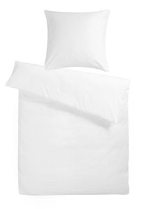 Einfarbige Mako Satin Bettwäsche 240x220 Weiß Uni Weiße Bettwäsche 240 x 220 aus 100% Baumwolle