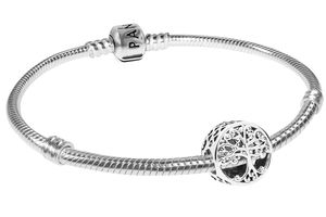 Pandora 51783 Damen-Armband Silber 925 mit Charm Familienwurzeln, 19 cm