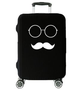 Hochelastische Reise-koffer Abdeckung Schutzabdeckung Kofferschutzhülle Kofferbezug Kofferhülle Klein 18"-22" Mustache [083]