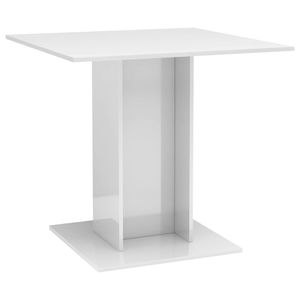 vidaXL Jedálenský stôl vysoký lesk biely 80x80x75 cm Drevo Materiál
