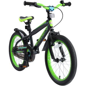 BIKESTAR Kinder Fahrrad ab 5 Jahre, 18 Zoll Urban Jungle Kinderrad, Schwarz & Grün