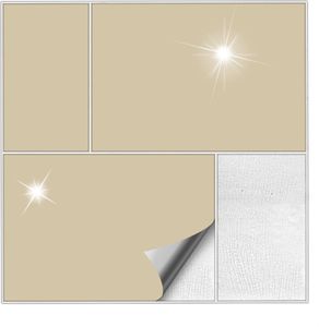 Kiwistar Fliesenaufkleber Beige Glänzend - 15 x 20 cm - 1 Stück - Klebefliesen Fliesenmuster Stickerfliesen Wandfliesen überkleben