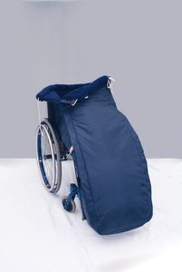 Orgaterm Webpelz Schlupfsack für Rollstuhlfahrer marine Senior mit U-Reißverschluss