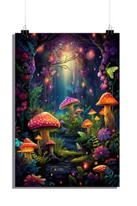 Märchen Poster - Wald Poster - Kinderzimmer Poster - Magisches Poster - 61x91cm - Perfekt zum Einrahmen